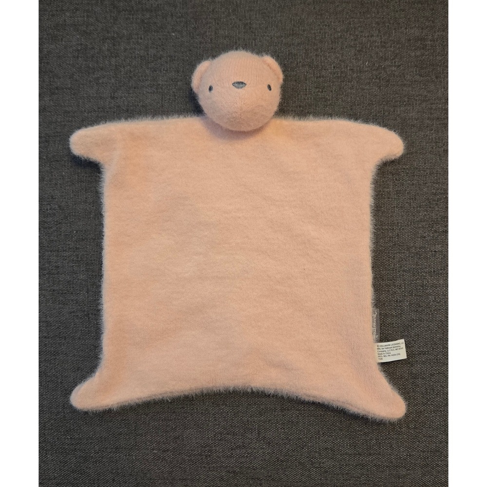 Hallmark Pink Bear Lovey Security Blanket Plush Fuzzy Knit Soother 1120